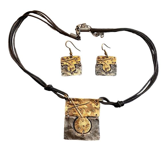 Handmade Jewelry - Modern Mixed Metal Artisan Jewelry Set